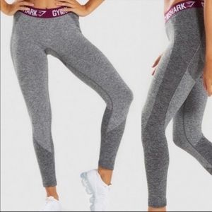 GYMSHARK | gray and plum flex  leggings